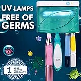 Linsam UV Toothbrush Sanitizer Wall Mounted Toothbrush Holder UV Sterilizer Cleaner Baterry-Operated for Toothbrushes