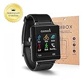 Garmin Vivoactive Tempered Glass Screen Protector (2-Pack), QIBOX 9H Hardness Multi-layer Explosion-proof and Anti-Bubble Screen Guard for Garmin Vivoactive