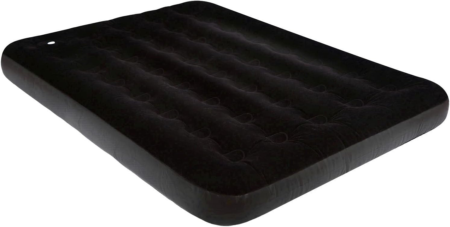 Full Size Air Mattress for Inflatable - Black Portable Blow Up Mattresses with Foot Pump - Double Foldable Air Bed for Tent Camping Backpacking Home Traveling: Kitchen & Dining