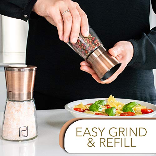 Premium Salt and Pepper Grinder Set Best Copper Stainless Steel Mill