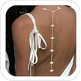 Pearls Back Chain for Backless Dress Bridal Wedding Pearl Back Drop Necklace Chain Back Necklace Body Jewelry