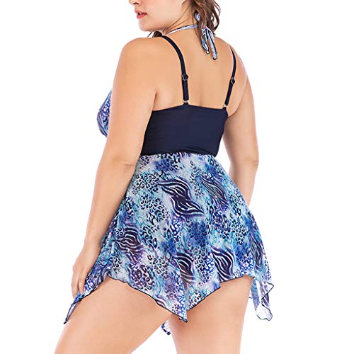 image for SSYUNO-swimwear SSYUNO Women Plus Size Leaves Print Tankini Swim Elega