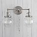 PERMO Double Sconce Vintage Industrial Antique 2-Lights Wall Sconces with Dual Mini 5.9