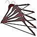 FloridaBrands Wooden Dress Hangers, Mahogany Wood Suit Clothes Hangers with High Grade Extra Smooth Finish & Chrome Hook to Organize Your Wardrobe - (Pack of 16)
