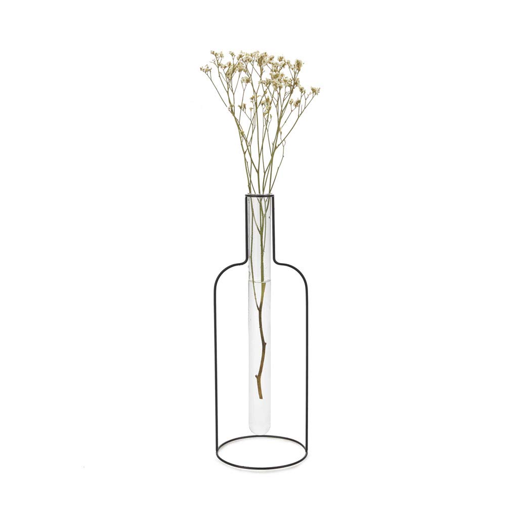 Balvi Vase Bottle Silhouette XL Black colour Decorative glass vase in test tube form with beautiful m