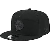 New Era 9FIFTY Black on Black Split Panel Cotton Canvas Snapback Cap, Hat