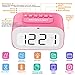 Alarm Clock, LED Emoji Travel Alarm Clock / Smart Desk Clock / Candy-Colored Digital Clock for Kids Battery Operated (Pink)