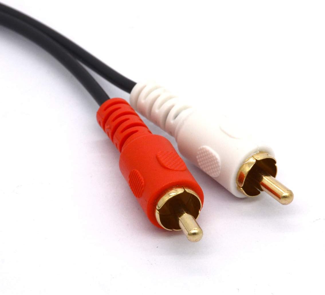 HUHANGGod 6.35mm to RCA Splitter Cable, Gold Plated 6.35 TRS Female to Dual RCA Male Stereo Audio Adapter Lead (25cm) - Image 3