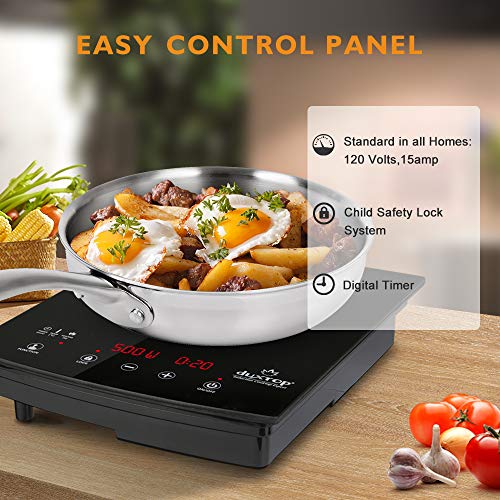 Duxtop 8310 1800W Portable Induction Cooktop Countertop Burner, Black