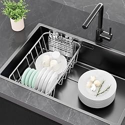 Fanbsy Small Dish Drainer Rack in Sink