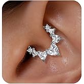 Cartilage Daith Earrings For Women Small 14K Gold Plated Hoop Hypoallergenic Helix Piercing Huggie Surgical Steel Diamond Implant Cubic Zirconia Jewelry