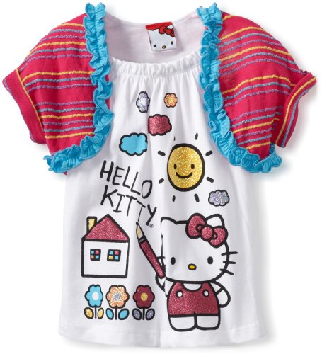 Hello Kitty Little Girls' Short Sleeve Stripe Top