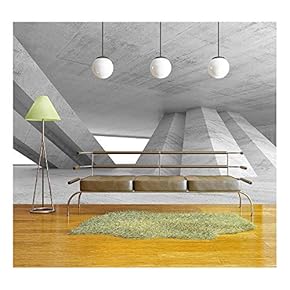 Abstract Empty Concrete Interior with Inclined Columns and Window - Removable Wall Mural | Self-Adhesive Large Wallpaper - 66x96 inches