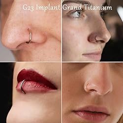 20G 18G 16G Titanium Nose Ring Hoop, Cartilage Hoop