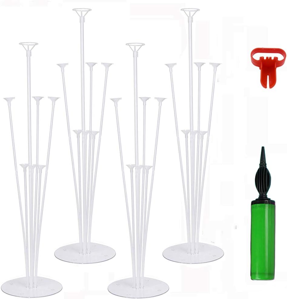 4PCS Table Balloon Stand Kit, Balloon Holders for Table Desktop Decoration for Party Wedding, Birthday, Graduation, Christmas