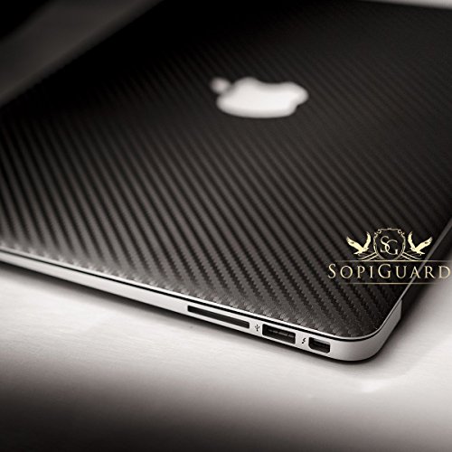 SopiGuard Black Carbon Fiber Full Body Vinyl Skin for Apple Macbook Pro 13 Non-Retina