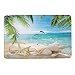 HIYOO Tropical Beach Starfish Seashell Dolphin Bathmat, Doormat, Bathroom Bath Floor Kitchen Area Door Entrance Rugs Mat, Super Soft Flannel Fabric with Inner Thick Sponge 16