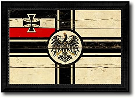 Imperial German Navy 1867-1871 War Military Vintage Flag Canvas Print Home Decor Wall Art Gifts Signs Cards, Black Frame, 21"x30"