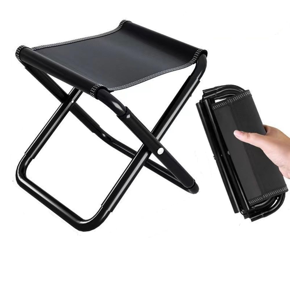 MEETOZ Camping Stools, Portable Outdoor Folding Travel Stools,Mini Outdoor Collapsible Slacker Chairs,Folding Stool for Adults and Kids, Folding Camping Stool for Outdoors Walking Hiking Fishing