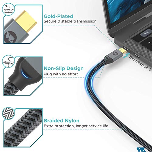 6 WARRKY+Gold+Plated+Braided+Thunderbolt+Compatible