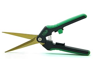 LDK Straight Tip Garden Trimming Scissors, Great Pruning Snips for Flowers, Titanium Stainless Blades, Fine for Trimming Bud and Harvesting of Fruit, 7.5-Inch