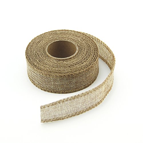 image for VATIN Natural Jute Burlap Ribbon Roll for For Bow Making, Wreaths, Flo