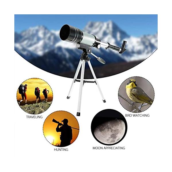 Kinder Teleskop, Uong Professionelle 150X Astronomisches Teleskop Fernrohr Sucherfernrohr mit Stativ und 2 Optionen… – Bild 3