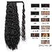 Stamped Glorious 22 Inch Wavy Ponytail Extension for Black Women Synthetic Wrap Around Ponytail Black Color Magic Paste Yaki Ponytail Corn Wave Ponytail Extensions(2#) 32 Review 110 star