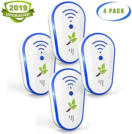 Ultrasonic Pest Repeller, 2019 Upgraded Electronic Rodent Repellent Plug in for Pest Reject Control for Mice, Roach, Spider, Ant, Mosquito, Bed Bugs and Other Insects-White, 4 Pack