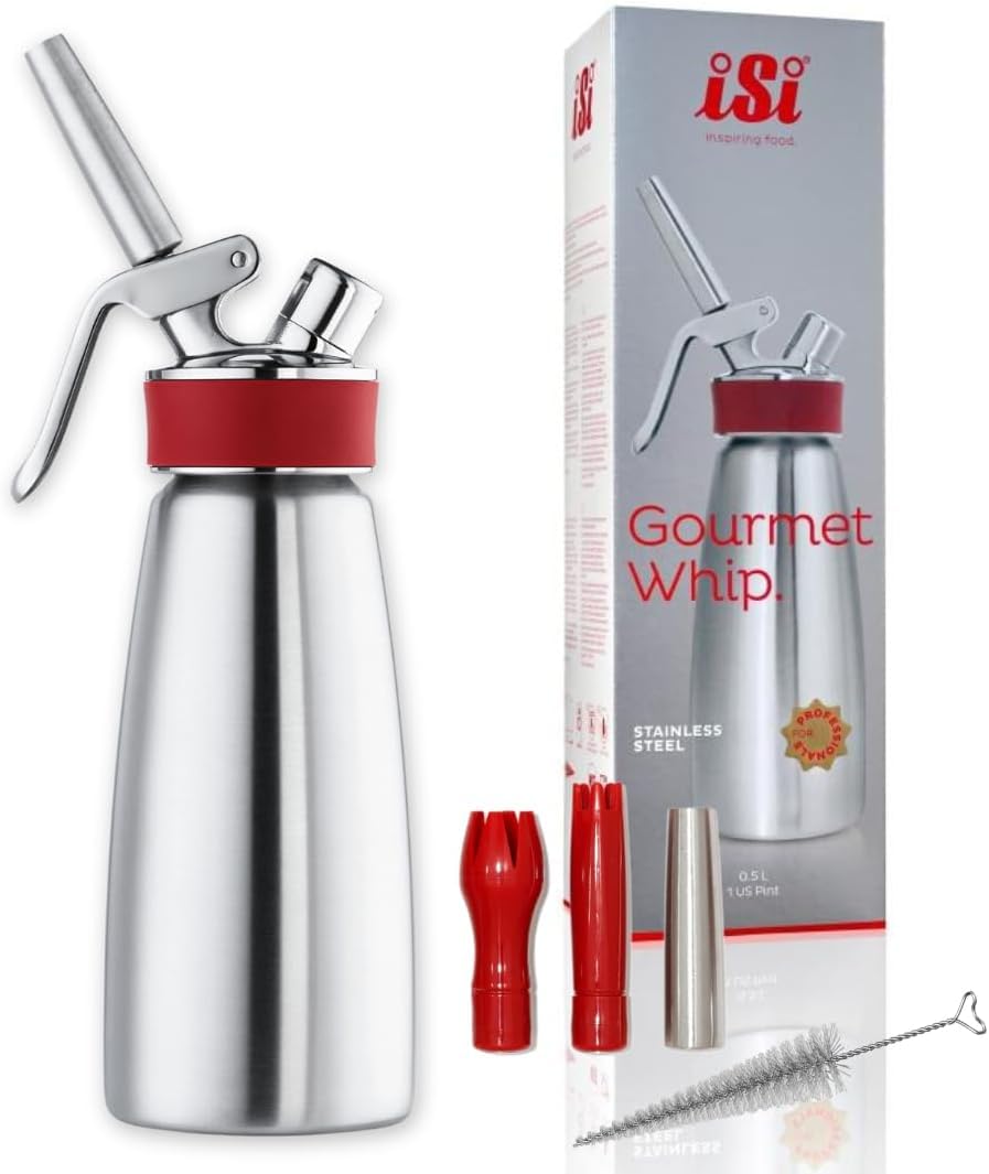 iSi Gourmet Whip 0.5L - Professional Stainless Steel Whipper for hot & Cold Applications Delivers Precision, Speed, and Consistency with Every use.