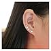 YAN & LEI Sterling Silver Mix Linked Stars Sweep up Ear Pin Crawler Cuff Wrap Climber Earrings