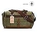 BLUBOON Travel Duffel Bag Canvas Weekender Overnight Carry-on Luggage with Genuine Leather Trim for Women Men (Army Green)