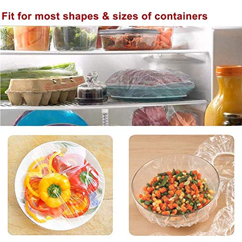 HarrierWing 60PCS Reusable Bowl Covers with Elastic, Plastic