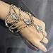 Ingemark Statement Crystal Wedding Bridal Charm Bracelet for Women Adjustable Rhinestone Gold Silver Bangle (Golden)