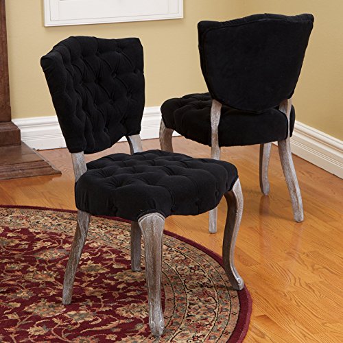 Best Selling Lane Tufted Fabric Dining Chair, Charcoal, Set of 2 - Thumbnail 2