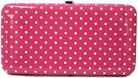 WOMEN FLAT WALLET CLUTCH BY DESIGNSK (Polka Dot Pink)