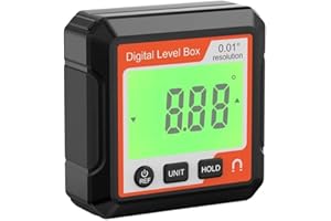 HanOaki Digital Magnetic Protractor With Secure Magnetic Attachment Measures Angles And Slope Percentages Dual Mode Operation