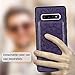 Galaxy S10 Wallet Case, Detachable Magnetic 12 Card Slots Wallet Case Shockproof PU Leather Flip Protective Cover Wrist Strap for Samsung Galaxy S10 (Flower - Purple)