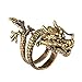 Beauty7 Adjustable Gothic Punk Rock Mystic Flying Chinese Dragon Shenlong Claw Open Ring Men Bronze Tone