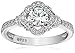 Amazon Essentials Platinum-Plated Sterling Silver Infinite Elements Zirconia Antique Frame Halo Ring , (previously Amazon Collection)