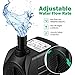 Homasy Upgraded 400GPH Submersible Water Pump with 36 Hours Dry Burning, 25W Fountain Water Pump with 5.6ft Power Cord for Aquarium, Pond, Fish Tank, Water Pump Hydroponics