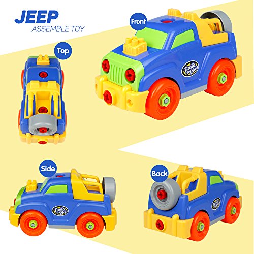 image for Yixin Take Apart Toys Jeep Toy Car Assembling Disassemble Toys Pull Al