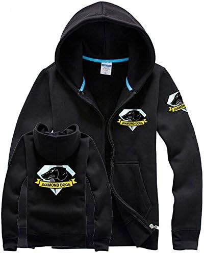 Metal Gear Solid Diamond Dog Black Hoodie Coat Cosplay Happy Yohe (XXL)