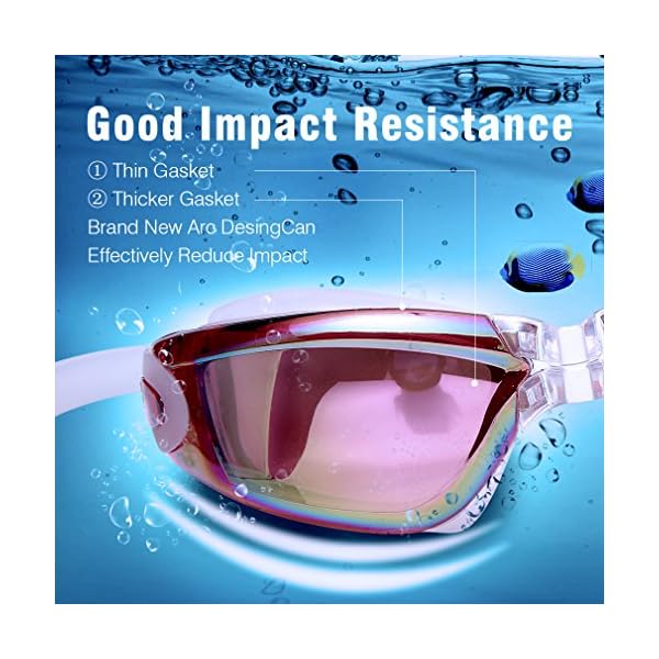 GAOGE-Swim-Goggles-Swimming-Goggles-Swim-Cap-Case-Nose-Clip-Ear-Plugs-Triathlon-Swim-Goggles-Anti-Fog-Shatterproof-UV-Protection-for-Adult-Men-Women-Youth-Kids-Child-Lake-Red