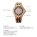 BEWELL W116C Wooden Watch Mens with Date Day Display, Retro Wood Watches with Luminous Hands, Lightweight Wooden Wristwatch