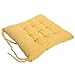 Corduroy Chair Pad - TKOOFN Expandable Polyethylene (EPE) Stuffed Seat Cushion [13.7x13.7inch] Square Chair Cushion for Home Furniture & Decor (package of 1, Yellow)