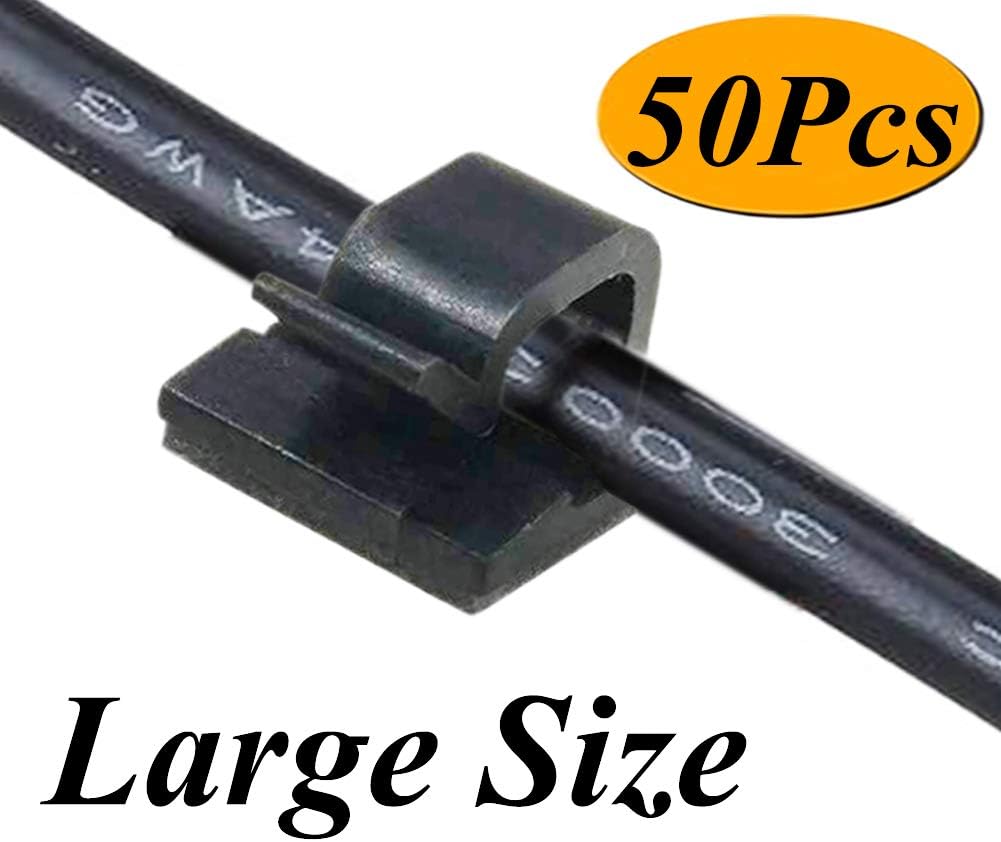 50pcs Adhesive Cable Clips, Cord Clips,Wire Clips, Cable Organizer,Cable Holder,Cable Wire Management,Wire Cable Holder for Car, Office and Home M Size