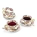 Porcelain Tea Cup and Saucer Set Coffee Cup with Saucer and Spoon 8 oz Set of 4 (Rose & Strawberry)