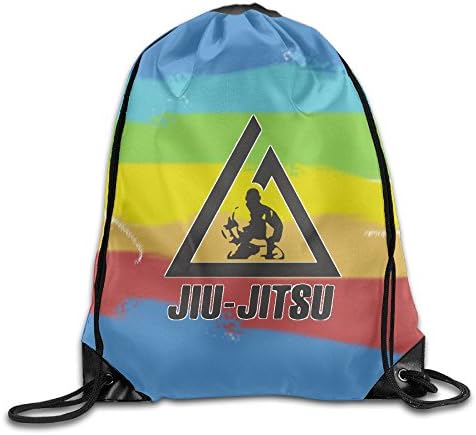 Jiu Jitsu Logo Drawstring Gym Sport Bag, Large Lightweight Gym Sackpack Backpack For Men And Women