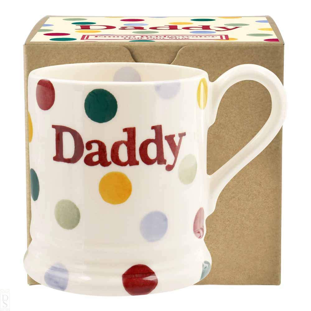 Emma Bridgewater - Polka Dot 'Daddy' 1/2 Pint Mug, Boxed, Ceramic Coffee Mug Large, Beautiful Mugs, Birthday Gift, Fathers Day